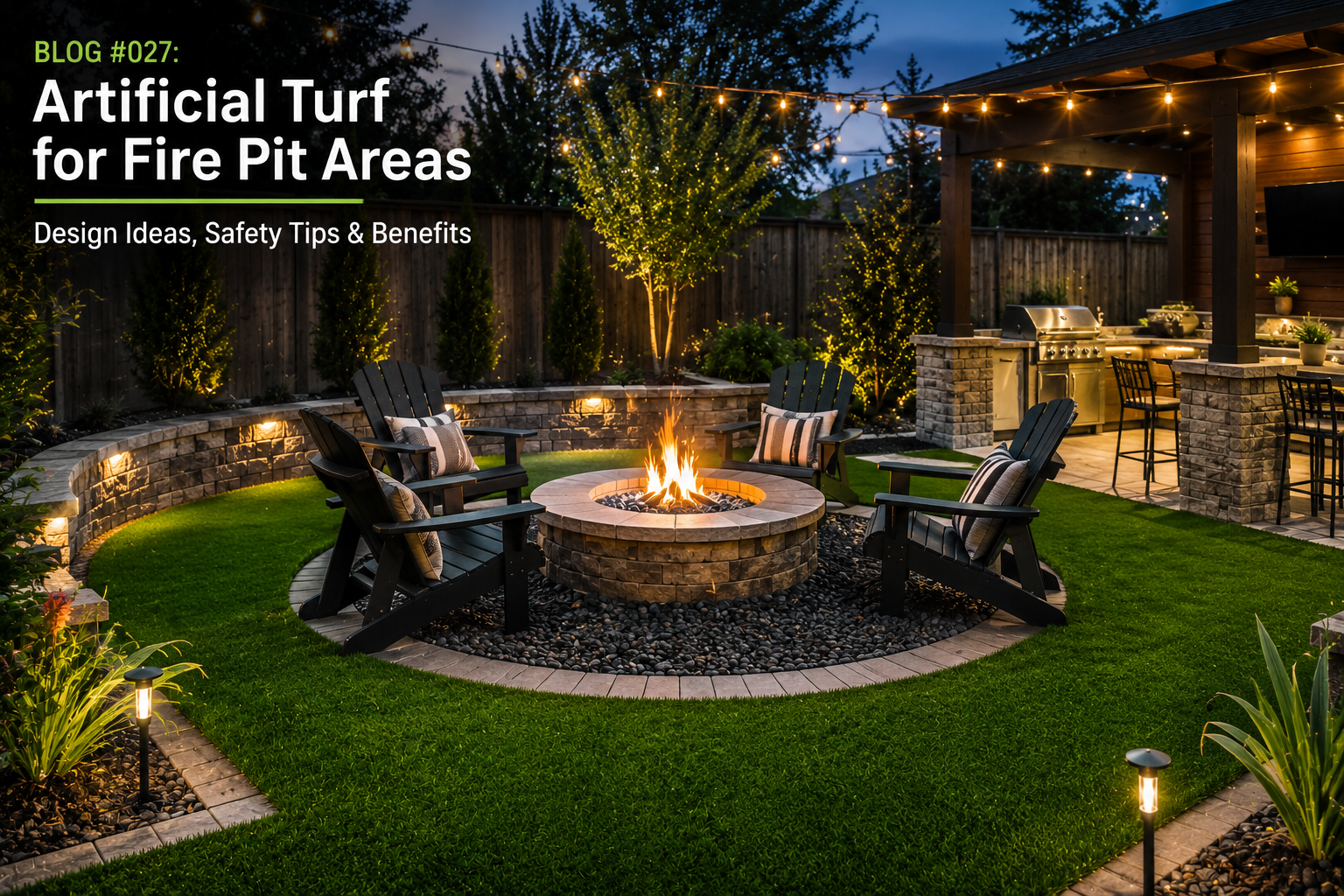 Blog #027: Artificial Turf for Fire Pit Areas — Design Ideas, Safety Tips & Benefits