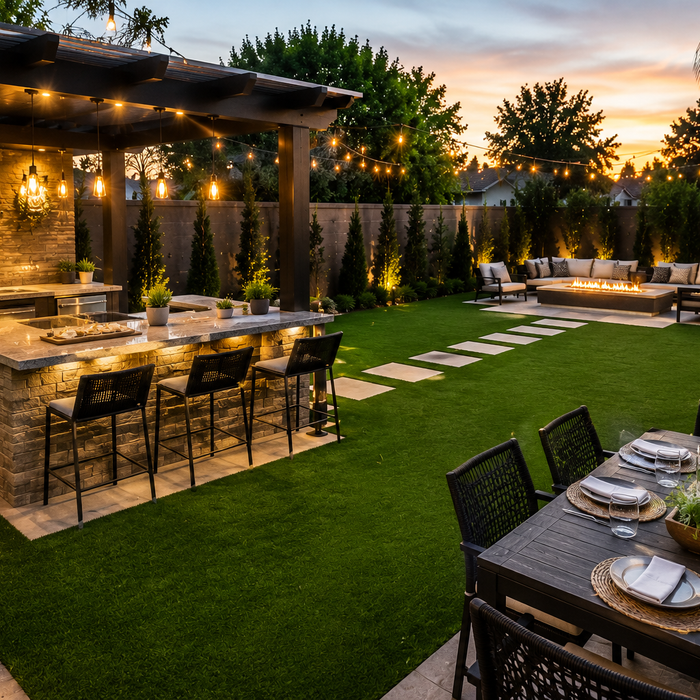 Blog #026: Artificial Turf for Outdoor Kitchens & Entertainment Areas — A Stylish, Low-Maintenance Upgrade